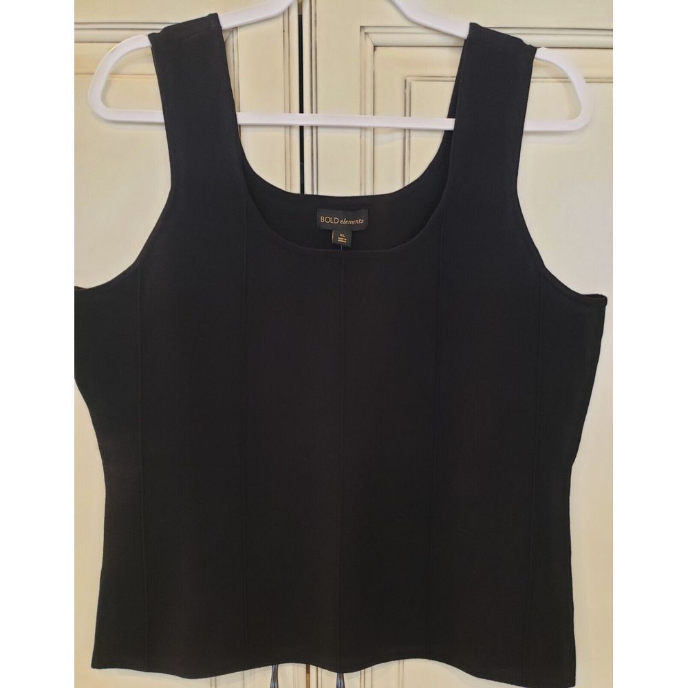 Bold Elements Sleeveless Tank Top XL Black Scoop Neck Jc Penney‎ Dressy Casual